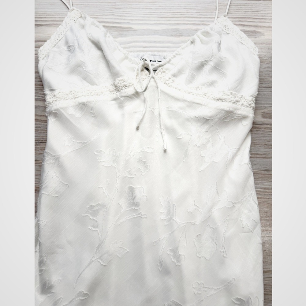 Princess Polly Floral Devore Lace Trim Mini Dress Size 8 White LIKE NEW - Picture 10 of 16